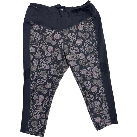 Torrid Women Leggings Pants Plus 2X Black Butterfly Print Hit At Calf Gym Active - Picture 2 of 7